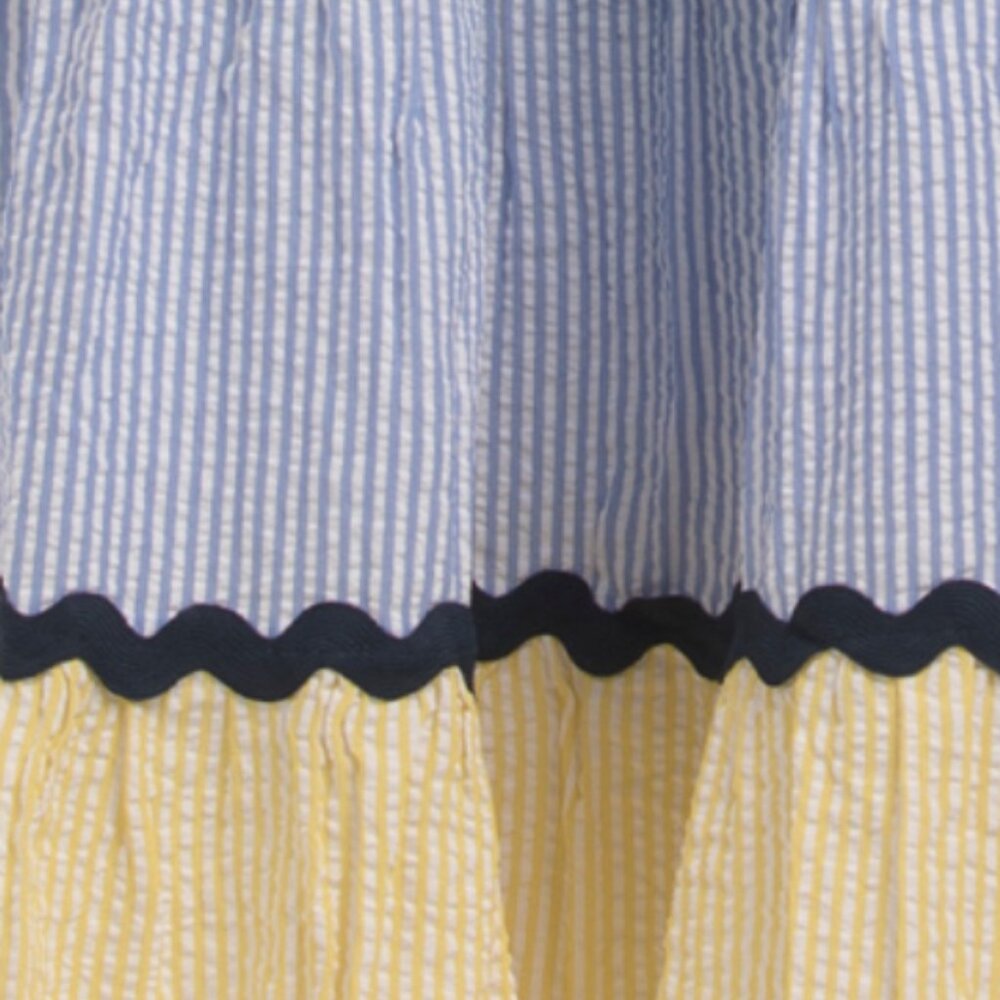 ENGLISH FACTORY Ric Rac Color Block Maxi Tiered Dress - Picture 5 of 6